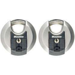 Master Lock M40EURT Excell&#x2122; Stainless Steel Discus 70mm Padlock Keyed Alike x 2