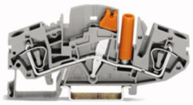 2-wire disconnect and measuring terminal, spring-clamp connection, 0.2-6.0 mm², 2 pole, 30 A, 6 kV, gray, 282-811