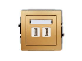 DECO Gniazdo USBx2 podwójne-AA 2.0 złoty 29DGUSB-2 KARLIK