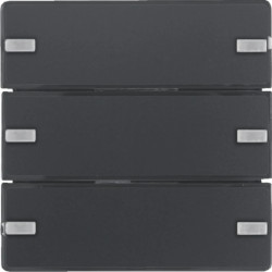 KNX e/s Q.x Przycisk 3-kr z polem opisowym, diodami LED RGB i czujnikiem temperatury, antracyt 80143326