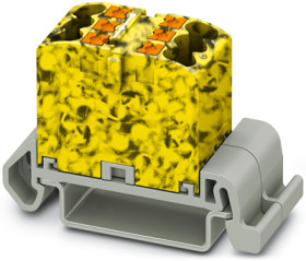 Distribution block, push-in connection, 0.14-4.0 mm², 6 pole, 24 A, 8 kV, yellow/black, 3273152
