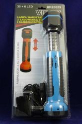 LAMPA WARSZTATOWA 30+6LED ŁAD.SIEĆ/SAM.