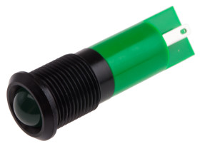 Lampka kontrolna do montażu panelowego 220V ac, zielona 14mm LED Faston, oczko lutownicze RS PRO