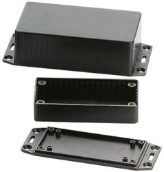 Obudowa ABS szerokość zew. 50 mm długość zew. 100 mm wys. zew. 21 mm Hammond IP54 Czarny