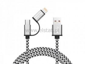 Kabel USB - 2 w 1 micro / IPHONE 5 ( 1m ) oplot