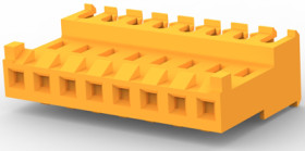 Socket header, 8 pole, pitch 3.96 mm, straight, orange, 3-644465-8