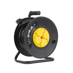 PRZEDŁUŻACZ SIECIOWY ZWIJANY 4-GN. 25m REBEL IP44