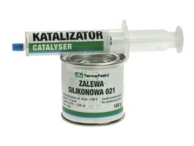 Zalewa silikonowa; termoprzewodząca; AGT-220 021; 100g+10g; płyn; tworzy powłokę przewodzącą; uzupełnianie/wypełnianie szczelin;