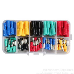 Set of 100 pcs - Male Female Cylindrical Automotive Connector 0.5-1.5mm2 - Insulated