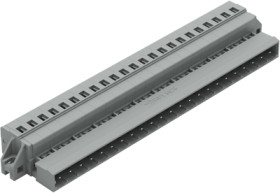 Pin header, 23 pole, pitch 5 mm, angled, gray, 231-623/019-000