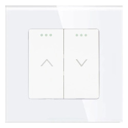 Włącznik szklany żaluzji rolet - biały - Tawoia Glass