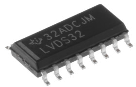 Odbiornik LVDS, 16-Pin , SOIC, wejście: LVDS, l. elementów: 4, 100MBps, 3 → 3,6 V,