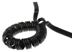 Przewód pneumatyczny spiralny 1 m średnica zew: 6 mm OD Czarny średnica wew: 4 mm SMC Poliuretan