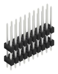 Pin header, 20 pole, pitch 2.54 mm, straight, black, 10051370