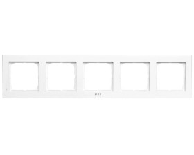 SONATA Ramka pięciokrotna do łączników IP-44 biały mat RH-5R/75