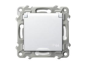 SZAFIR Gniazdo bryzgoszczelne z uziemieniem IP-44 wieczko w kolorze wyrobu biały GPH-1ZZ/m/00/w OSPEL