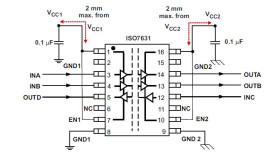Triple-channel, 2/1, 25-Mbps, default output low digital isolator