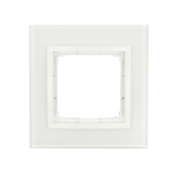 Ramka pojedyncza szklana biała perła DRN1/70 Kontakt Simon54 Nature