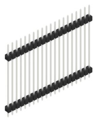 Pin header, 20 pole, pitch 2.54 mm, straight, black, 10056948