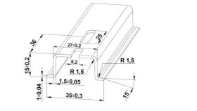 Szyna Ts 35X15 Ocynk (Perforowana 5,2X25mm) - 1000 Mm (Za Szt.)