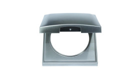 OUTLET FRAME 1-GANG HINGED MATT CHR