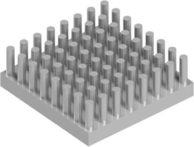 Pin heatsink, (L x W x H) 29 x 29 x 10 mm, 5.7 to 2.5 K/W, natural aluminum, 10006858