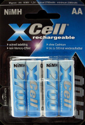 118740 Xcell batteries in 4-pack, Mignon AA 2700 mAh