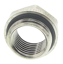 Adapter do dławnic kablowych gwint wew M16 gwint zew M20 Mosiądz platerowany niklem rozmiar gwintu M20 → M16