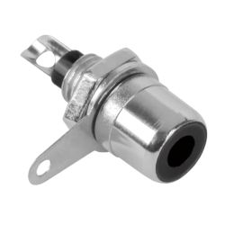 Gniazdo RCA - Montażowe Czarne