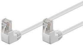 CAT 5e Kabel łączący 2x 90 pod kątem,F/UTP, Biały - Długość kabla 0.25 m