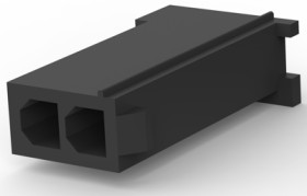 Socket housing, 2 pole, pitch 4.2 mm, straight, black, 1-172233-9
