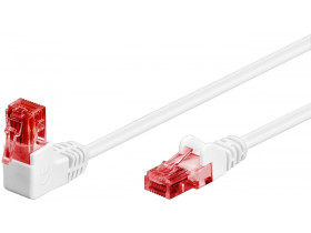 Kabel Patchcord Cat 6 U/UTP (1x90°) RJ45/RJ45 0.25m biały