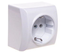 BIS Gniazdo pojedyncze z/u Schuko białe GN-1BS/00