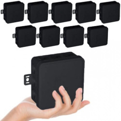 VIPLAST Puszka V7 Bryzgoszczelna Czarna IP54 10 Sztuk