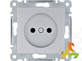 LUMINA Gniazdo pojedyncze bez uziemienia srebrne WL1012 HAGER