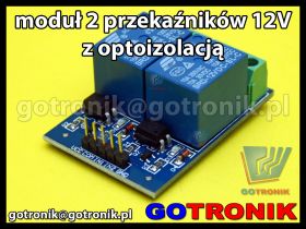 Moduł 2 przekaźników 12V z optoizolacją