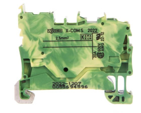 Złączka bazowa X-COMS 1-przewodowa / 1-pinowa żółto-zielona 2022-1207