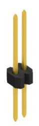 Pin header, 2 pole, pitch 1.27 mm, straight, black, 10060680