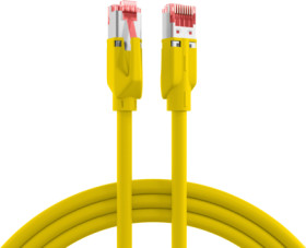 Patch cable, RJ45 plug, straight to RJ45 plug, straight, Cat 6A, S/FTP, LSZH, 1 m, yellow, K8055.1