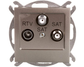 AS Gniazdo antenowe RTV-SAT-SAT satyna light GPA-G2S/m/45