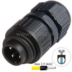 Wtyk HIR CA3LS, wtyk na kabel, 3+PE, Hirschmann