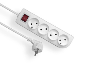 Przedłużacz z wyłącznikiem CLASSIC 4-gniazda b/u 3m /OMY 2x1/ PSN-43W