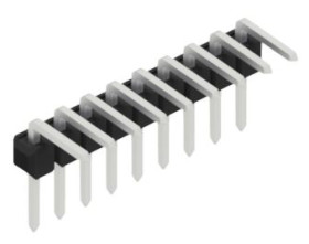 Pin header, 9 pole, pitch 2.54 mm, angled, black, 10056084