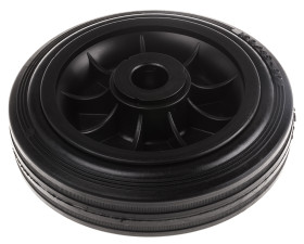 Kółko do wózka, Lite, Guma, Czarny, obc.: 135kg, śred.: 160mm, szer.: 45mm