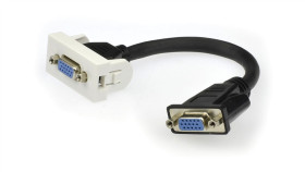Gniazdo Monitorowe Svga 15Pin Z Przewodem 20Cm Moduł 1M 22,5X45 Biały Hq...