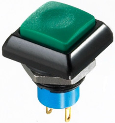 Vandal-proof pushbutton, 1 pole, green, unlit , 5 A/28 VDC, mounting Ø 13.6 mm, IP67, IPC3SAD3