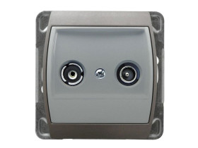 GAZELA Gniazdo antenowe RTV końcowe ZAR 2 5-3dB srebro + tytan GPA-JK/m/18/23 OSPEL