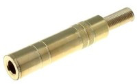 GJD6.3-SK-AU Gniazdo JACK 6.3 stereo metal na kabel złocone