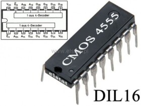 CMOS 4555 2 x binarny dekoder-demultiple