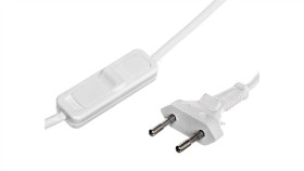 Przewód Przyłączeniowy 0,25M Z Wyłącznikiem Biały Sp/W-250/2X0,75/Wor-Bia...